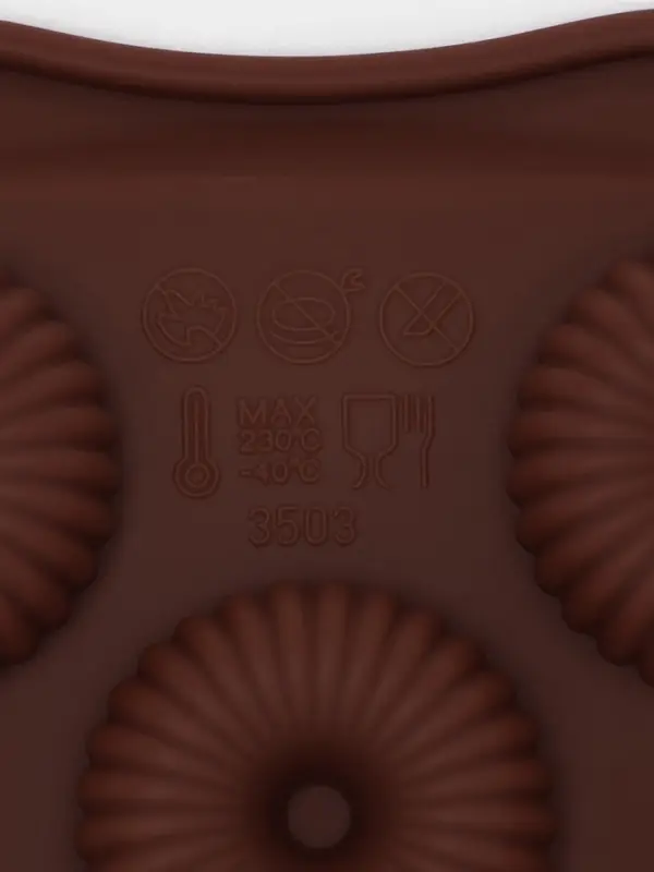 Форма для конфет и шоколада Доляна &laquo;Колечко.Риб&raquo;, силикон, 21&times;10.5&times;1.8 см, 11 ячеек, коричневая