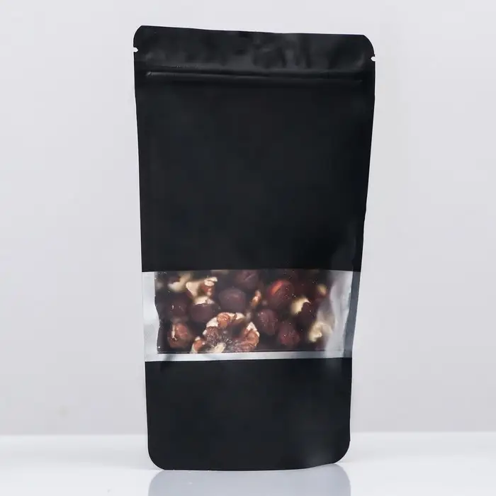 Пакет дой-пак, матовый, чёрный с окном, 12×20×4 см Пакет дой-пак, матовый, чёрный с окном, 12×20×4 см