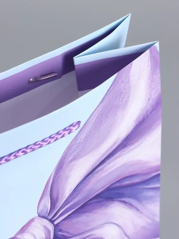 Пакет подарочный "Сиреневый бант" ламинированный 26 х 12 х 32 см