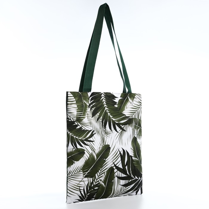 Шопер «Тропики» 35х0.5х40 см, отдел без молнии, без подклада, зеленый Шопер «Тропики» 35х0.5х40 см, отдел без молнии, без подклада, зеленый