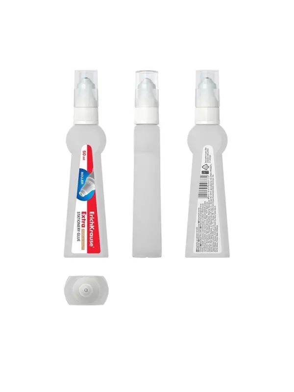 Клей-роллер канцелярский ErichKrause, 50 мл, с роликовым аппликатором, подходит для бумаги, картона и ткани, морозостойкий