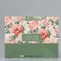 Пакет ламинированный с лентой &laquo;Счастья&raquo;, цветы, L 40&times;11.5&times;31 см