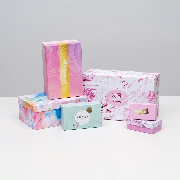 Набор коробок 15 в 1, упаковка подарочная, «Текстурный», 12 х 6.5 х 4 см - 46.5 х 30 х 17.5 см