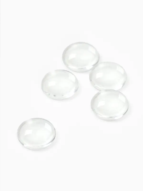 Кабошон стекло, круг 14 мм (набор 5 шт.), прозрачный