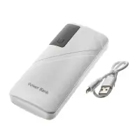 Внешний аккумулятор Luazon PB-05, 6000 мАч, 3хUSB, 2 А, дисплей, фонарик, белый