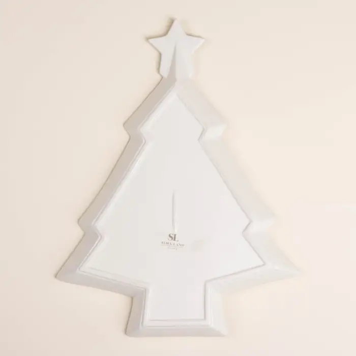 Тарелка новогодняя SL Home &laquo;Ёлка&raquo;, 28.5&times;29&times;3 см, керамика, белая