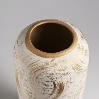 Ваза настольная керамика "Сэнс" 28,5х13 см, бело-золотой