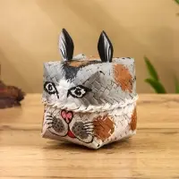 Корзинка &laquo;Кот&raquo;, 8&times;8&times;13 см, бамбук