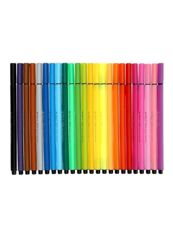 Фломастеры 24 цветов, в пластиковом пенале