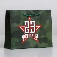 Пакет подарочный ламинированный, упаковка, &laquo;С 23 февраля&raquo;, S 15&times;12&times;5.5 см