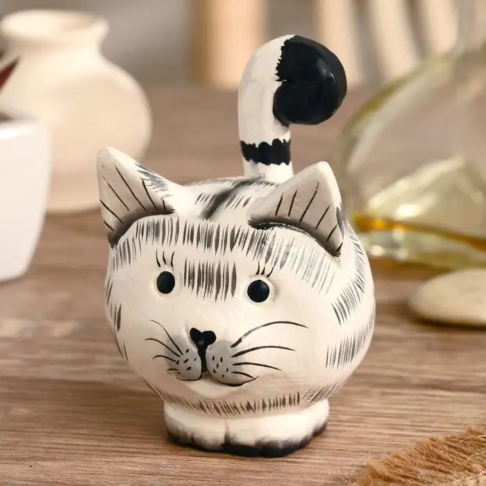 Сувенир дерево "Кошечка" белая 6х9х6 см Сувенир дерево "Кошечка" белая 6х9х6 см