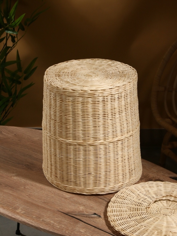 Корзина для белья с крышкой, 35х35х40 см, ротанг