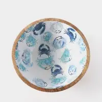 Салатник &laquo;Крабы&raquo;, 25&times;25&times;10 см, дерево манго