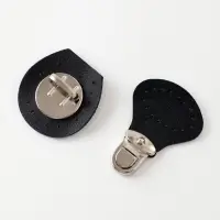 Застёжка для сумки, пришивная, 6&times;4 см, цвет чёрный, серебряный