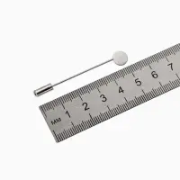 Основа &laquo;Брошь-игла&raquo; L=5 см, площадка 8 мм, (набор 5 шт.), цвет серебро