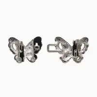 Зажим для кардигана "Ажур", бабочка, искра, цвет белый в серебре Зажим для кардигана "Ажур", бабочка, искра, цвет белый в серебре