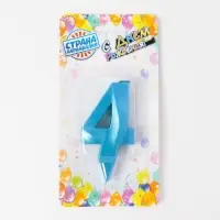 Свеча в торт «Грань», цифра 4, голубой металлик, 6.5 см Свеча в торт «Грань», цифра 4, голубой металлик, 6.5 см