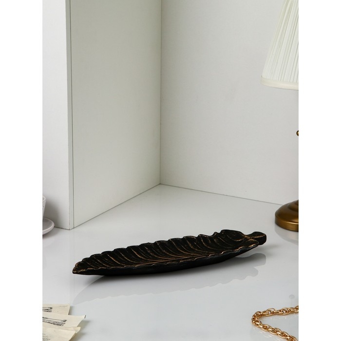 Органайзер «Лист №2», полистоун, цвет чёрный Органайзер «Лист №2», полистоун, цвет чёрный