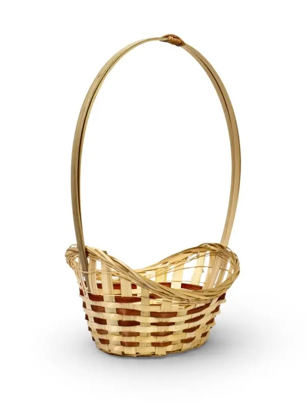 Корзина плетёная для хранения &laquo;Ладья&raquo;, 24&times;17&times;8 см, бамбук, с ручкой, бежевая