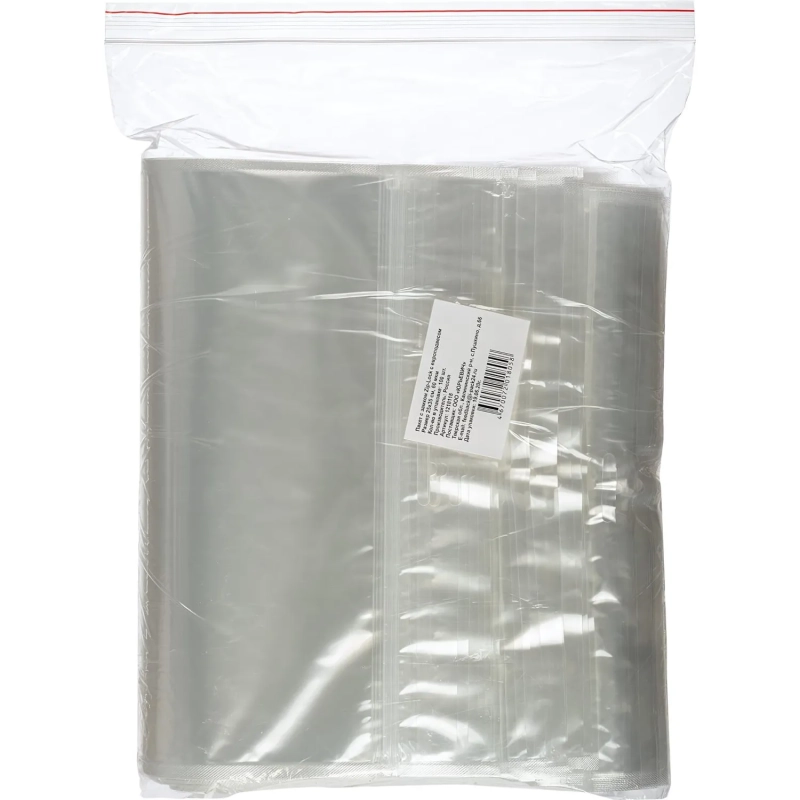 Пакет с замком (Zip Lock) с европодвесом 25 х 35 см, 60 мкм, 100 шт/уп