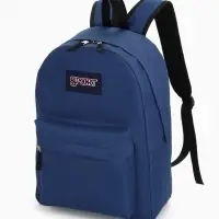 Рюкзак школьный на молнии, с карманом, однотонный, размер 30&times;14&times;41 см, синий