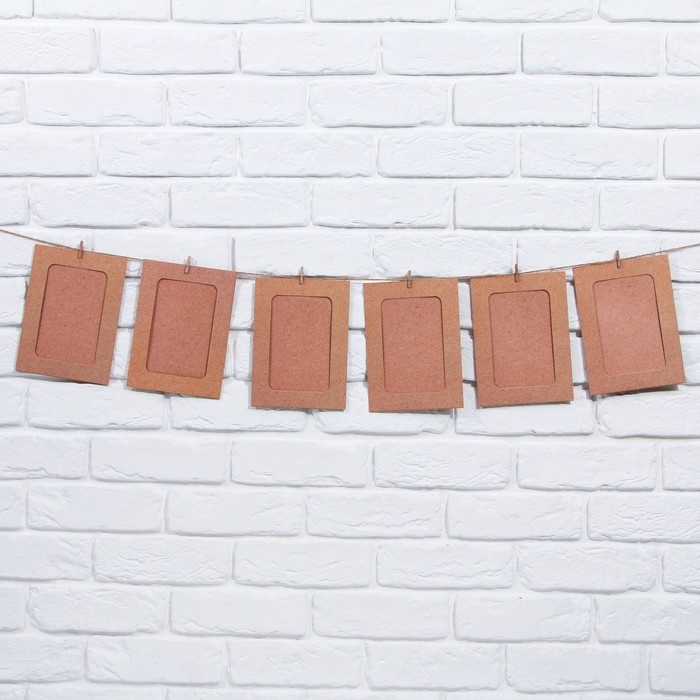 Гирлянда для фотографий с прищепками «Крафт», 6 шт. Гирлянда для фотографий с прищепками «Крафт», 6 шт.