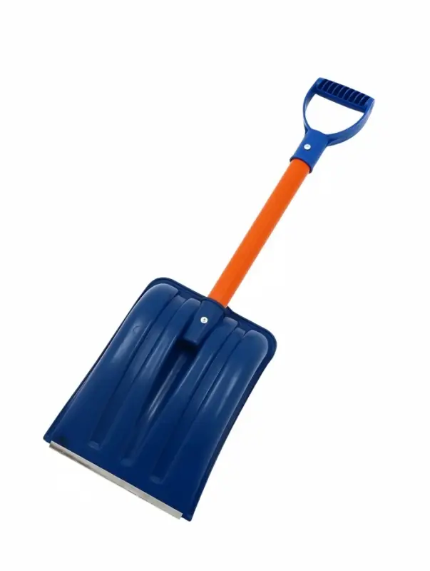 Лопата для уборки снега, автомобильная, пластиковый ковш 300&times;260 мм, оцинкованная планка, металлический черенок, с ручкой, Greengo