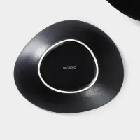 Тарелки глубокие Magistro Carbon, 17.5&times;15 см, набор 2 шт., фарфор, чёрные
