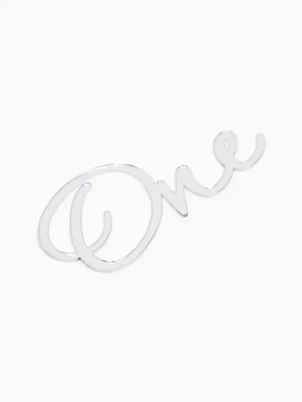 Топпер для торта "One" акрил, цвет серебро