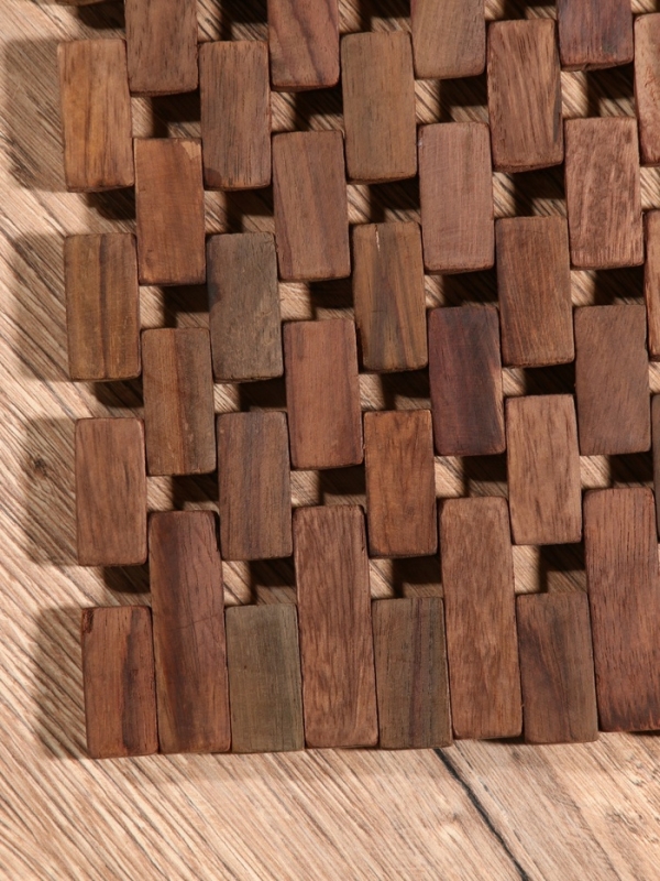 Коврик из тикового дерева, 30х20х0,7 см