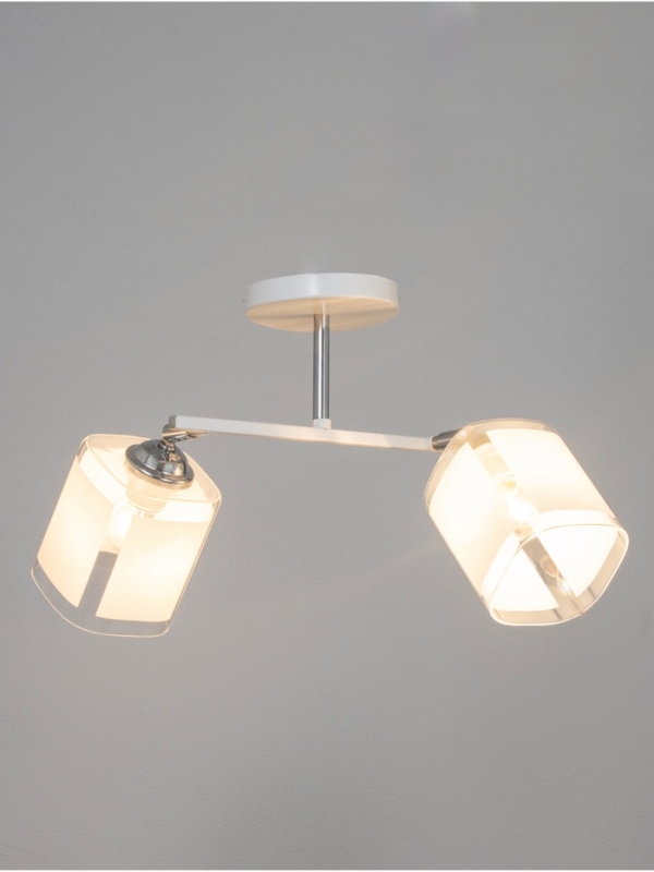 Люстра Люстра "Айрис" 2хЕ27 40Вт бело-хромовый 45х26х27 см BayerLux