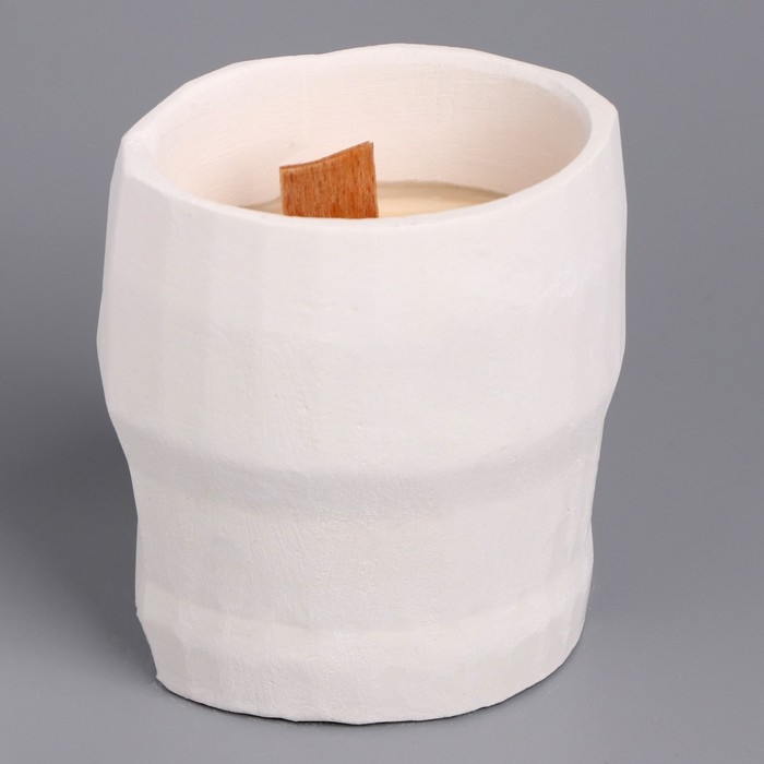 Свеча из соевого воска в кашпо «Геометрическая голова», 9×7.5 см, белая Свеча из соевого воска в кашпо «Геометрическая голова», 9×7.5 см, белая