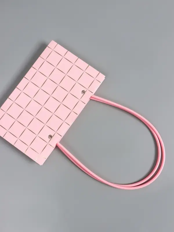 Сумка переноска для цветов, влагостойкая, розовая, с тиснением, 22&times;10.5&times;13.5&plusmn;5% см