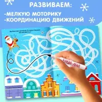 Книга многоразовая с маркером &laquo;Напиши и сотри. Зимние лабиринты&raquo;, 12 стр.