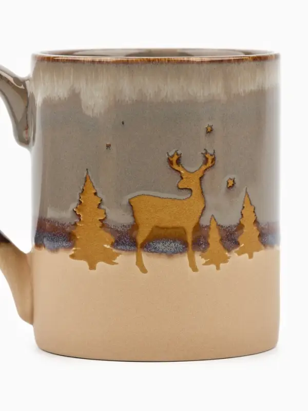 Кружка новогодняя керамическая &laquo;Новогодний лес&raquo;, 350 мл, ручная работа