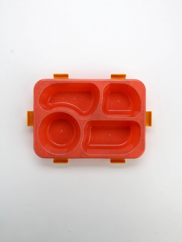 Ланч - бокс с 4 секциями «Еда!», 23 х 17 х 5,5 см, розовый