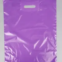 Пакет с вырубной усиленной ручкой ПВД 40х50 45 мкм Фиолетовый