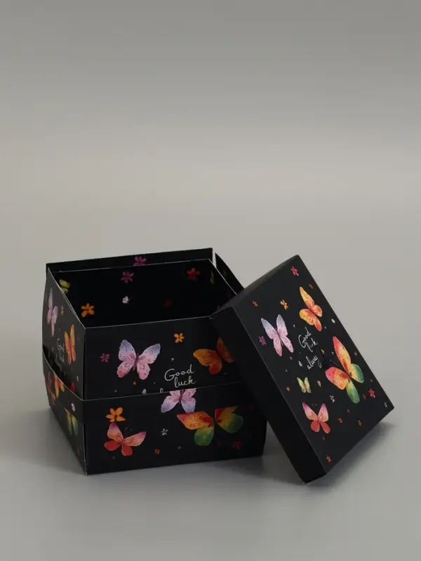 Коробка подарочная "Бабочки, Всегда" 14,5 х 14,5 х 12,7 см