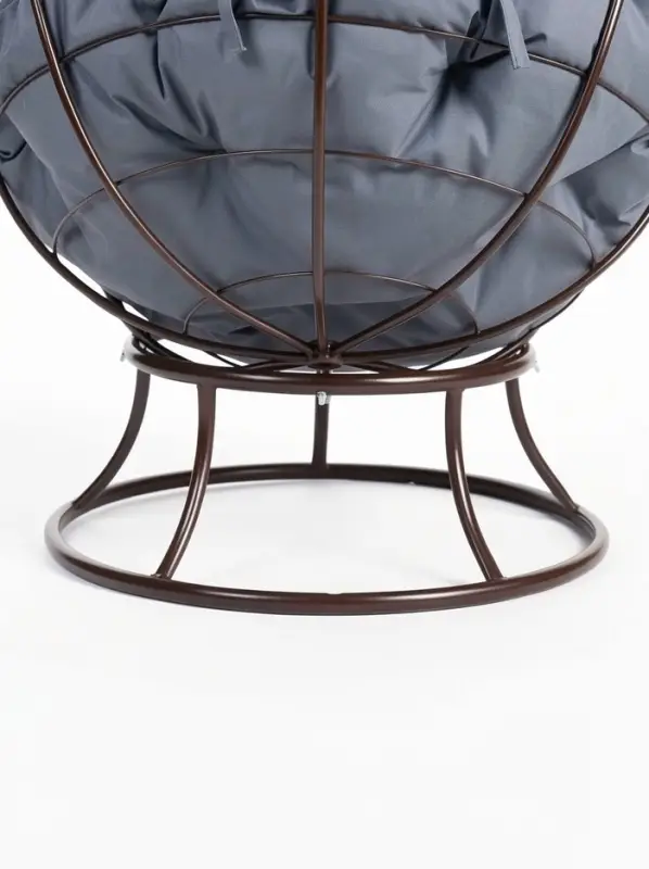 Кресло садовое &laquo;Папасан мини&raquo;, 77&times;81&times;68 см, коричневое, с серой подушкой