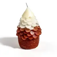 Свеча новогодняя "Шишка-домик" 130 гр, 6х6х10 см, 12 ч, коричневый