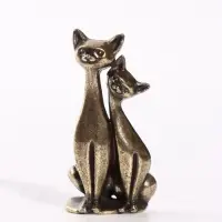 Фигурка декоративная &laquo;Кот и кошка&raquo;, металл, 2&times;1.4&times;4.3 см