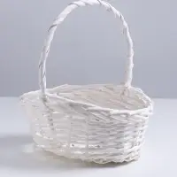 Корзина плетёная 27&times;23&times;12&times;9&times;28 см, ива, белая