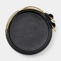 Блюдо сервировочное овальное &laquo;Черные каллы&raquo;, 22&times;5&times;21.5&times;5.5 см, нержавеющая сталь, чёрное с золотом