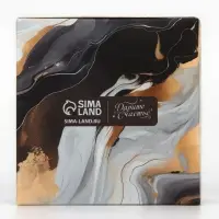 Коробка под бижутерию &laquo;Чёрный мрамор&raquo;, 7.5 х 7.5 х 3 см