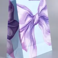 Пакет подарочный "Сиреневый бант" ламинированный 26 х 12 х 32 см