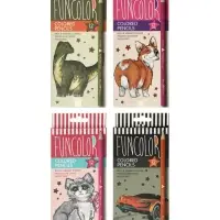 Карандаши цветные 12 цветов FunColor, пластиковые, трёхгранные, МИКС