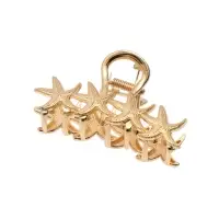 Краб для волос "Лейла море" морские звёздочки, 6,5 см, золото