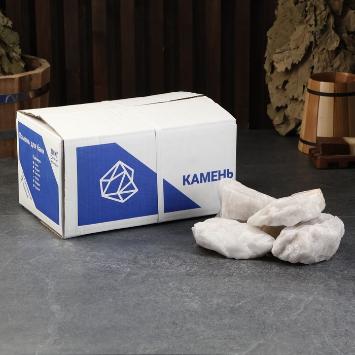 Камень для бани  Камень для бани "Кварц" "Жаркий лед" колотый 10 кг, фракция 70-120 мм