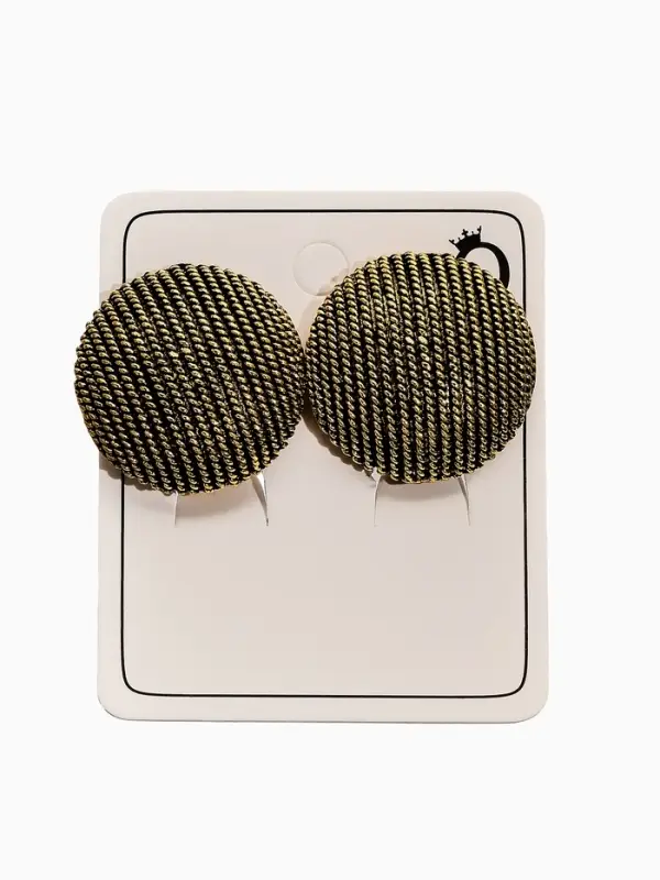 Клипсы Клипсы "Винтаж" круг рубчик, цвет чернёное золото