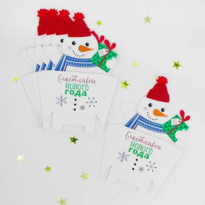 Снек-бокс для попкорна и снеков «С Новым Годом!», снеговичок Снек-бокс для попкорна и снеков «С Новым Годом!», снеговичок